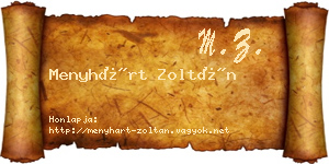 Menyhárt Zoltán névjegykártya